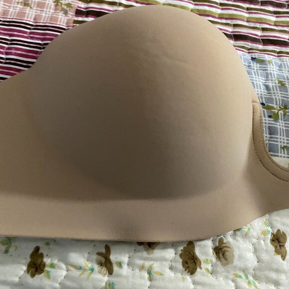 Strapless Invisible Push Up Plunge Bra-stick on~sz DD Nude - Picture 10 of 11